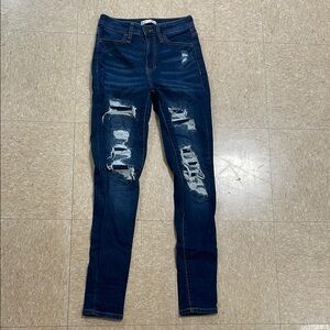 SO Blue Skinny Distressed Jeans